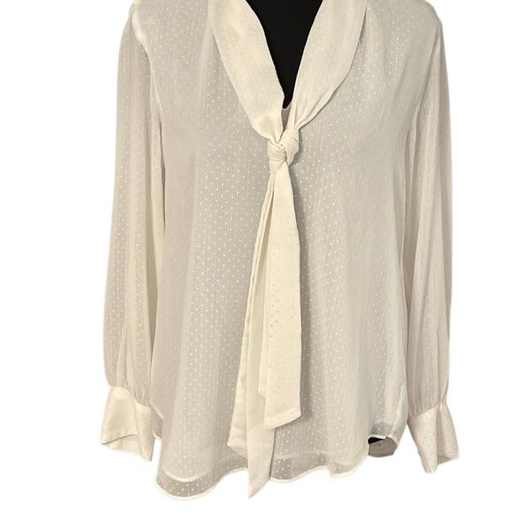 Ann Taylor Factory Women’s L/S Neck Tie Blouse/Top - Picture 2 of 11